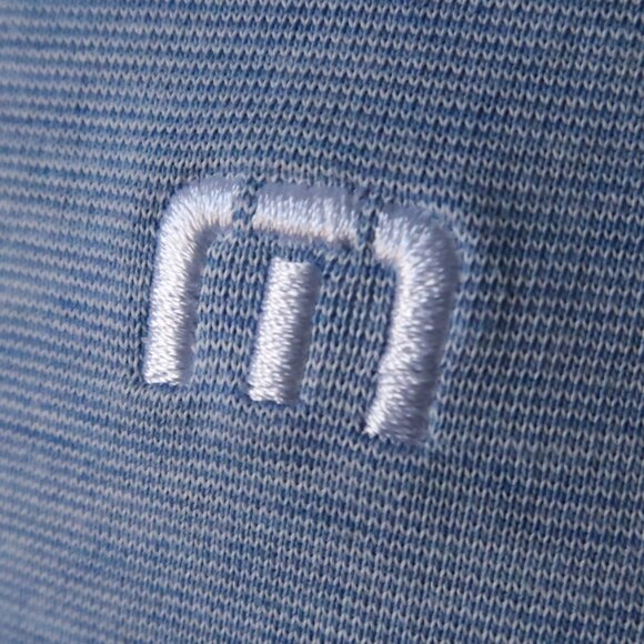 Travis Mathew Lt Blue Pinstriped Polo (L) Excellent!! ⛳️ ⛳️ ⛳️ - Picture 1 of 6